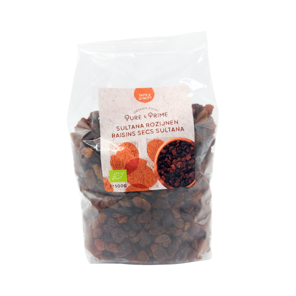 Pure & Prime Rozijnen Sultana Bio (500 gr)