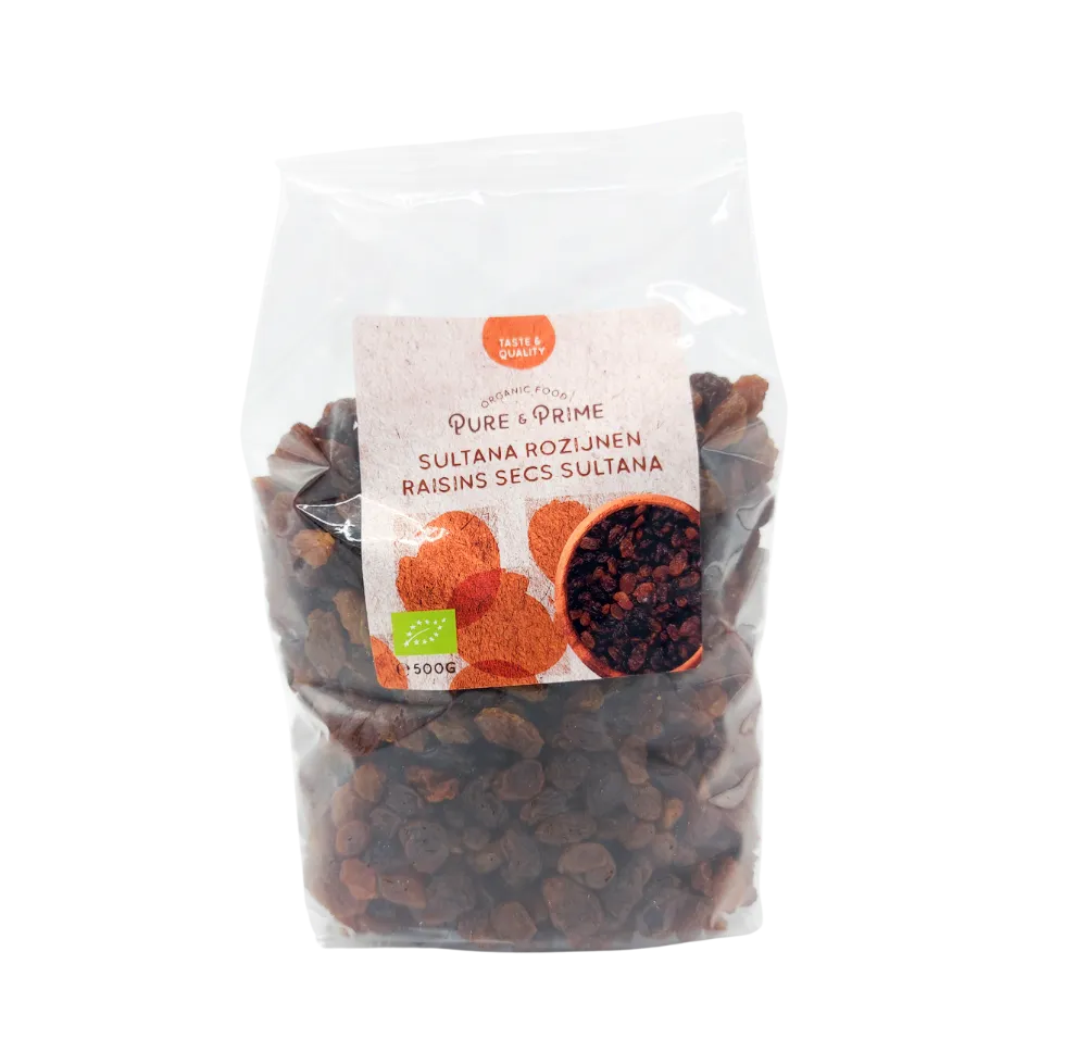 Pure & Prime Rozijnen Sultana Bio (500 gr)