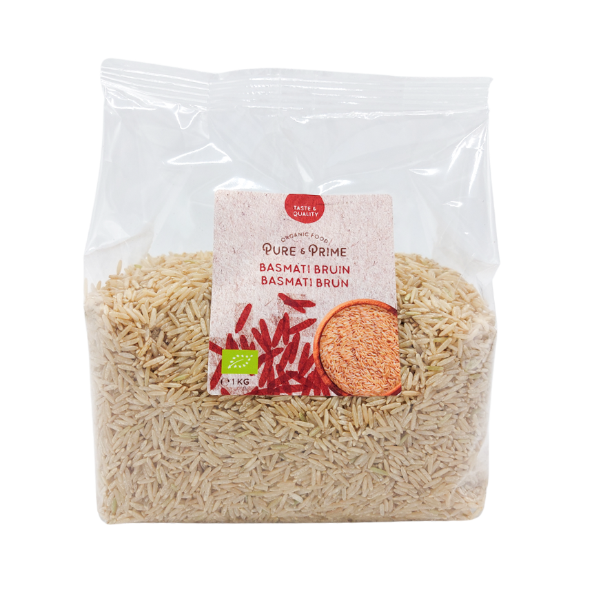 Pure & Prime Basmati Rijst Bruin Bio (1000 gr)