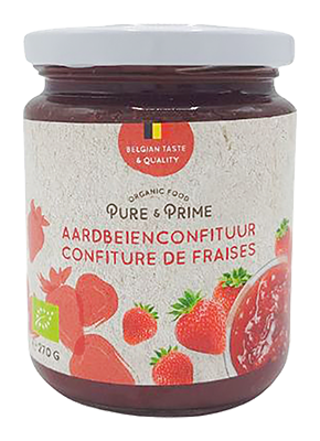 Pure & Prime Aardbeien Confituur Bio (270 gr)