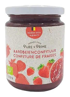 Pure & Prime Aardbeien Confituur Bio (270 gr)