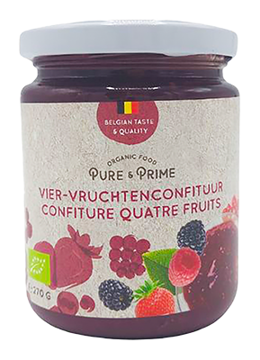 Pure & Prime Viervruchten Confituur Bio (270 gr)