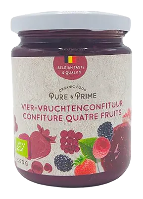 Pure & Prime Viervruchten Confituur Bio (270 gr)