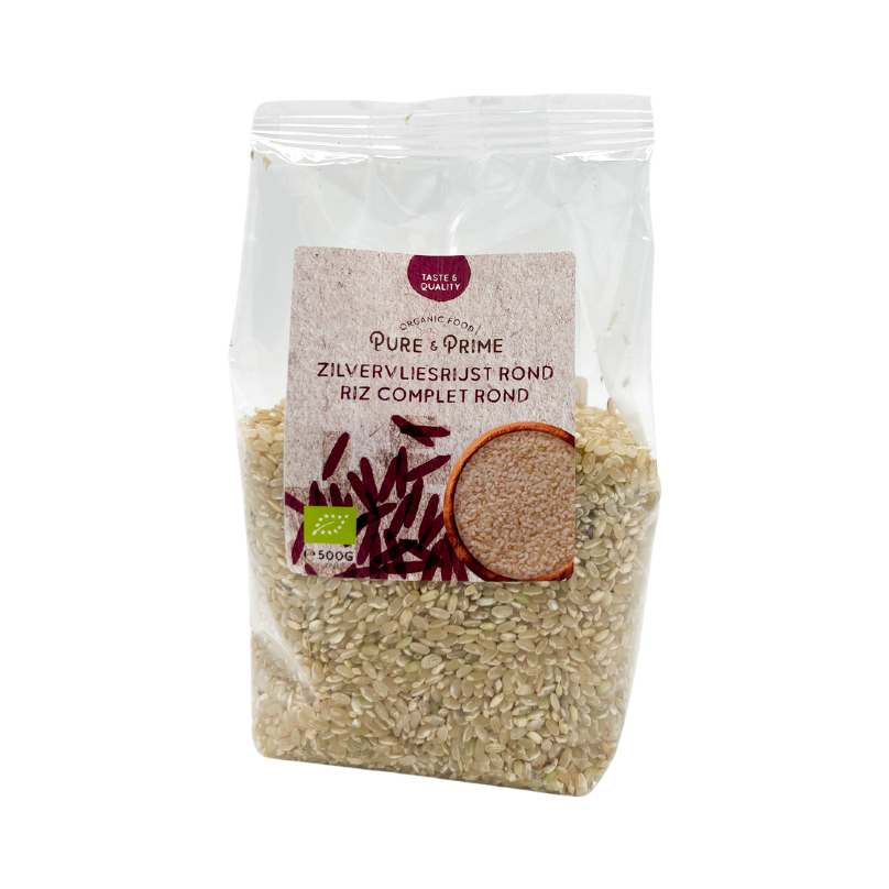 Pure & Prime Zilvervliesrijst rond Bio (500 gr)
