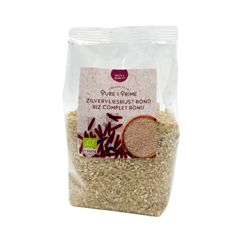 Pure & Prime Zilvervliesrijst rond Bio (500 gr)