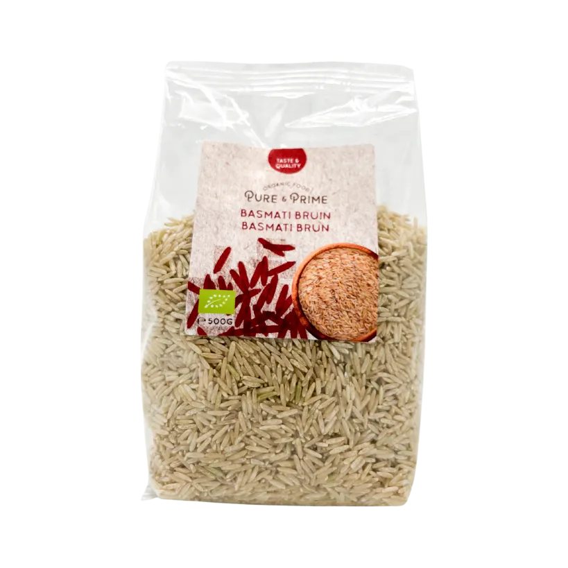 Pure & Prime Basmati Rijst Bruin Bio (500 gr)
