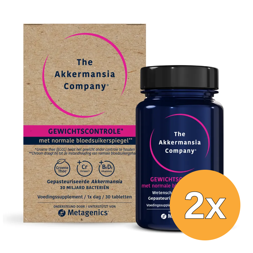2x Metagenics Akkermansia Gewichtscontrole V2 (30 tabletten)