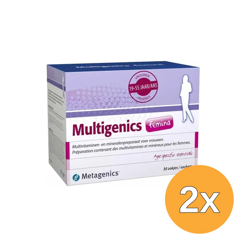 2x Metagenics MultiGenics Femina (30 zakjes)