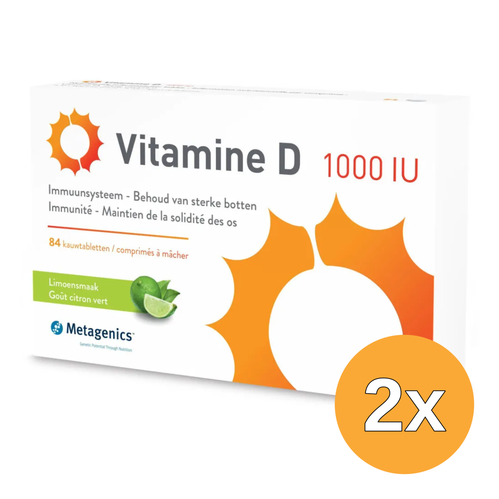 2x Metagenics Vitamine D 1000Iu (84 kauwtabletten)