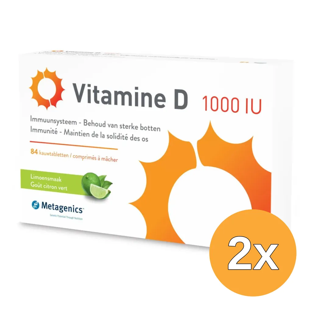 2x Metagenics Vitamine D 1000Iu (84 kauwtabletten)