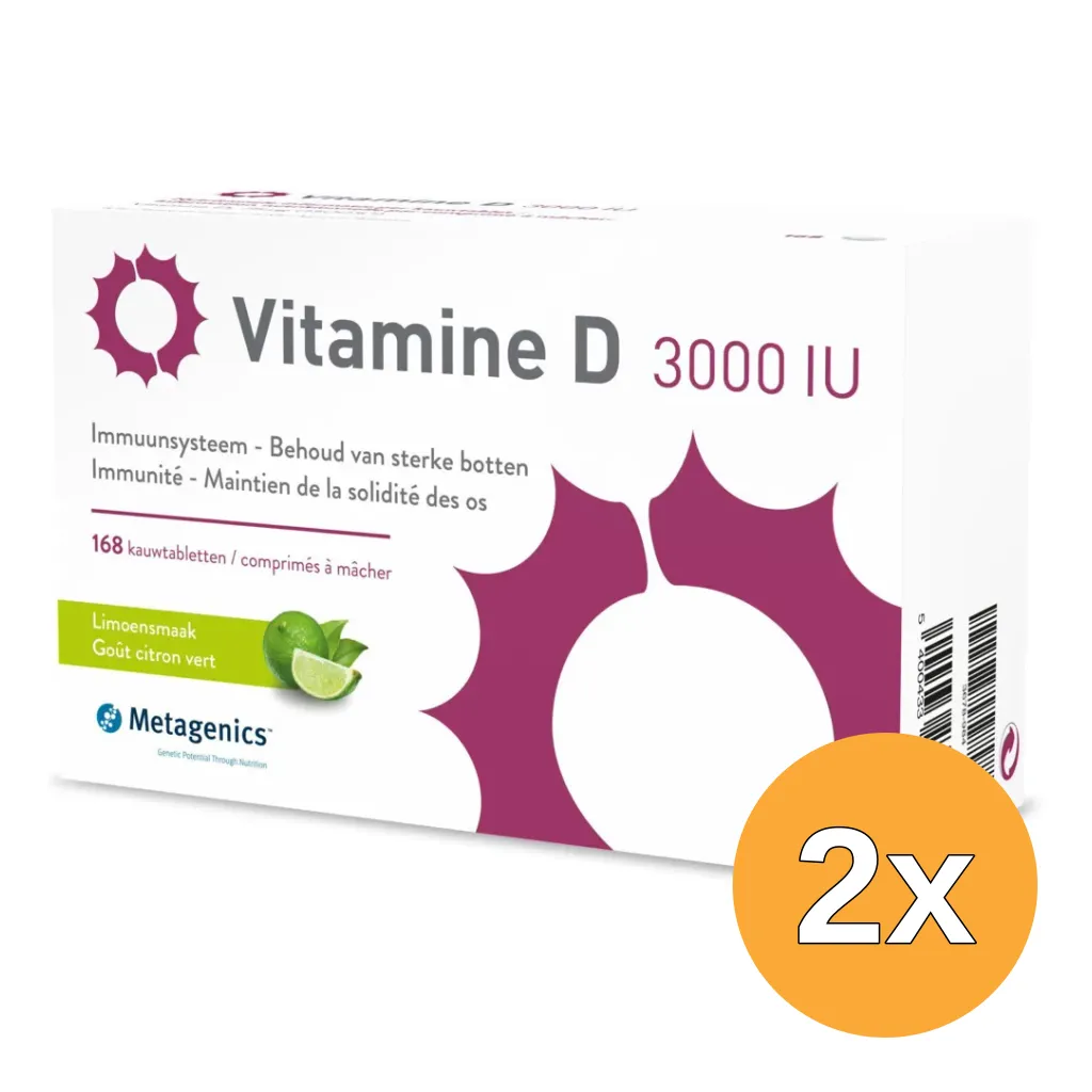 2x Metagenics Vitamine D 3000Iu (168 tabletten)