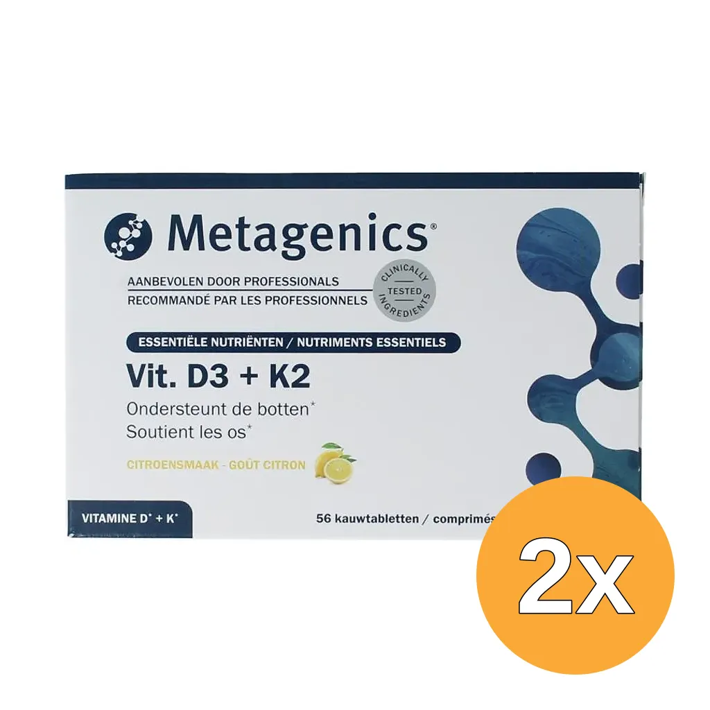 2x Metagenics Vitamine D3 +K2 NFD (56 kauwtabletten)