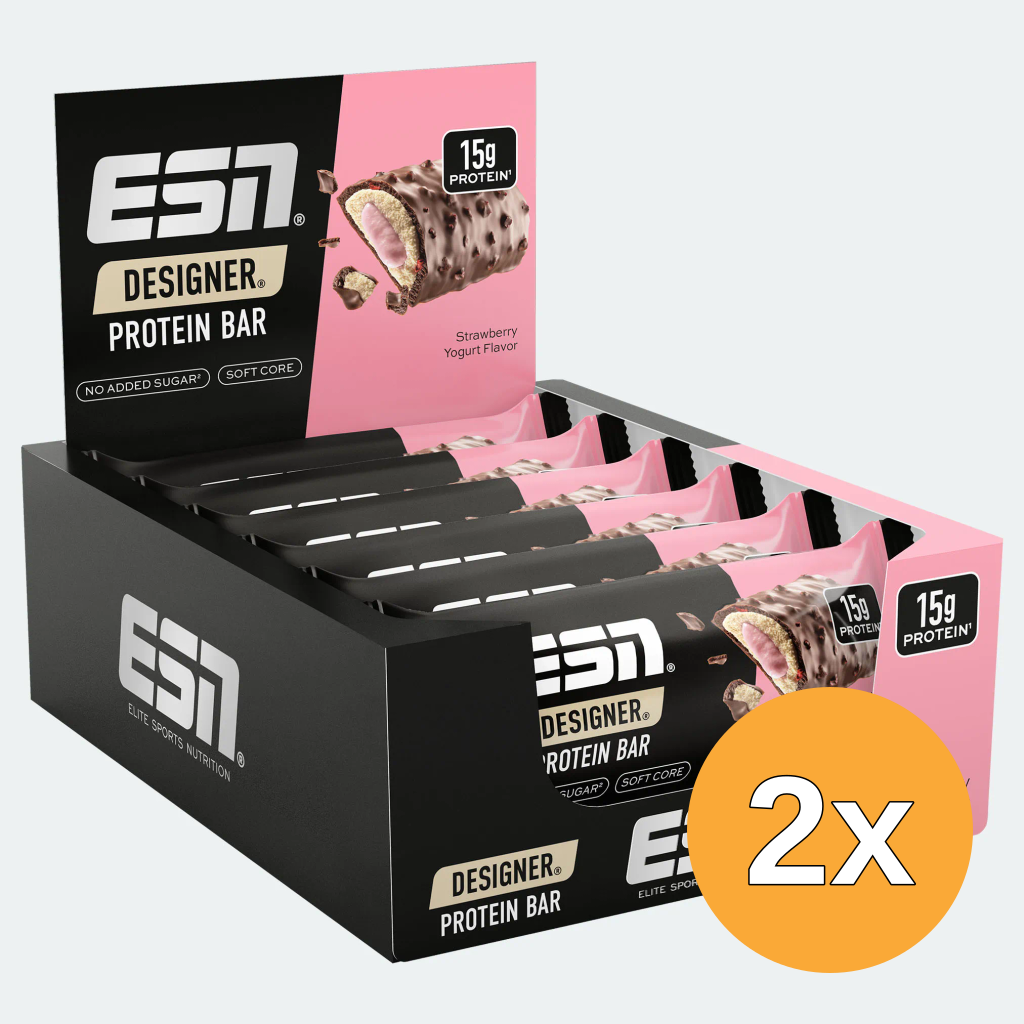 2x ESN Designer Protein Bar Strawberry Yogurt  (12 x 45 gr)