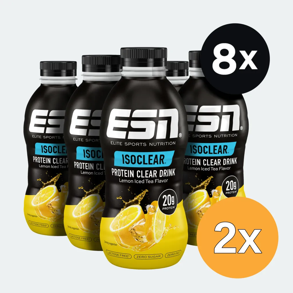 2x ESN Isoclear Protein Clear Drink Lemon Iced Tea (8x500 ml)