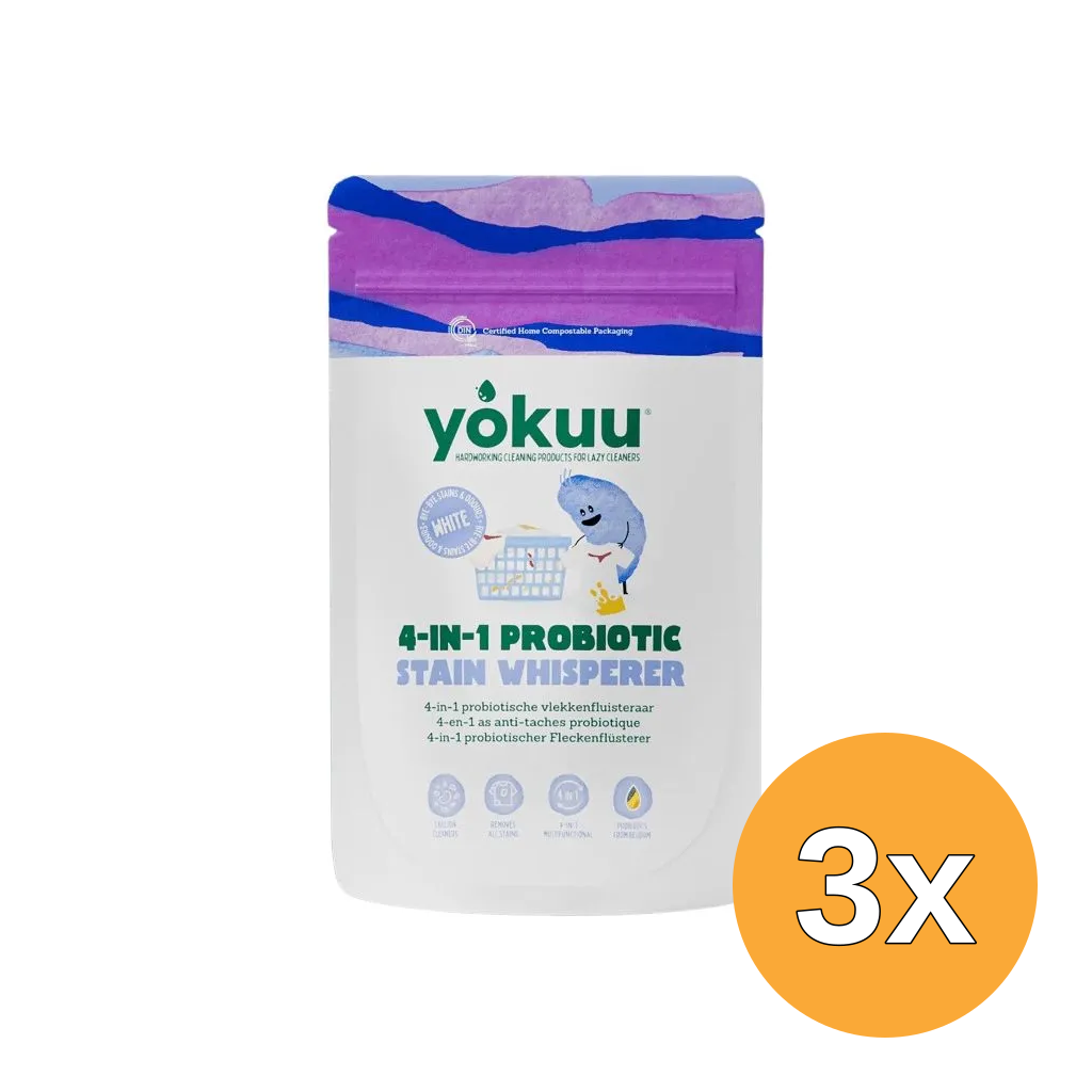 3x Yokuu 4 in 1 Probiotische Vlekkenfluisteraar voor Witte Was (390 gr)