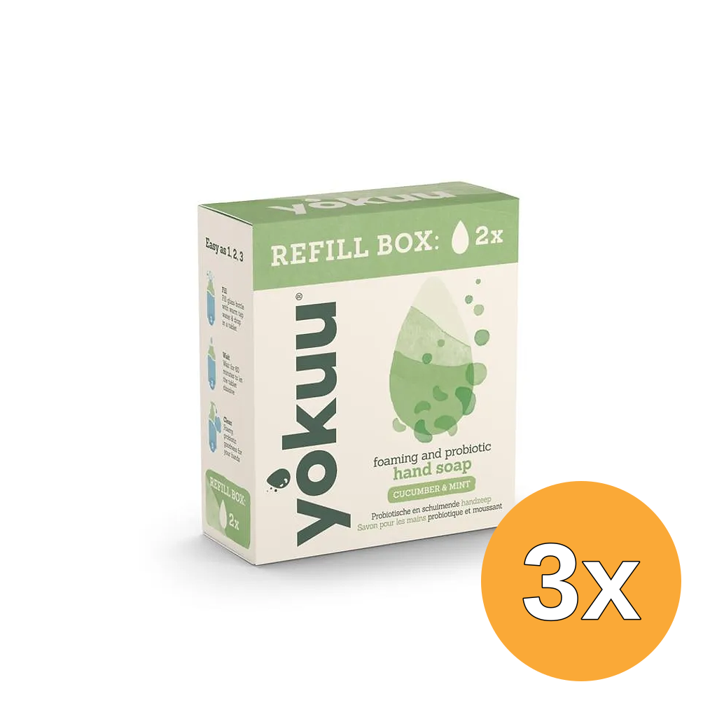 3x Yokuu Handzeep Cucumber & Mint Refill (2 stuks)