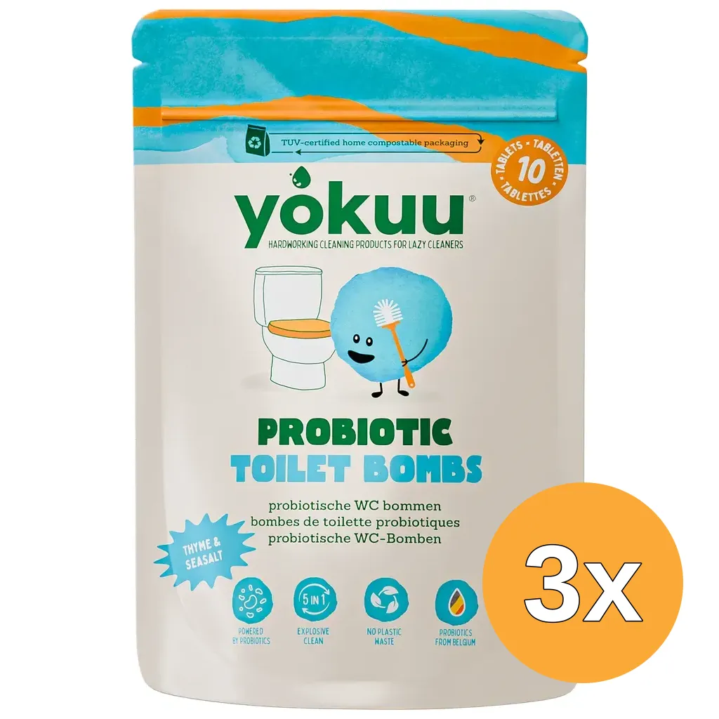 3x Yokuu Probiotic Toilet Bomb Thyme & Seasalt (10 stuks)