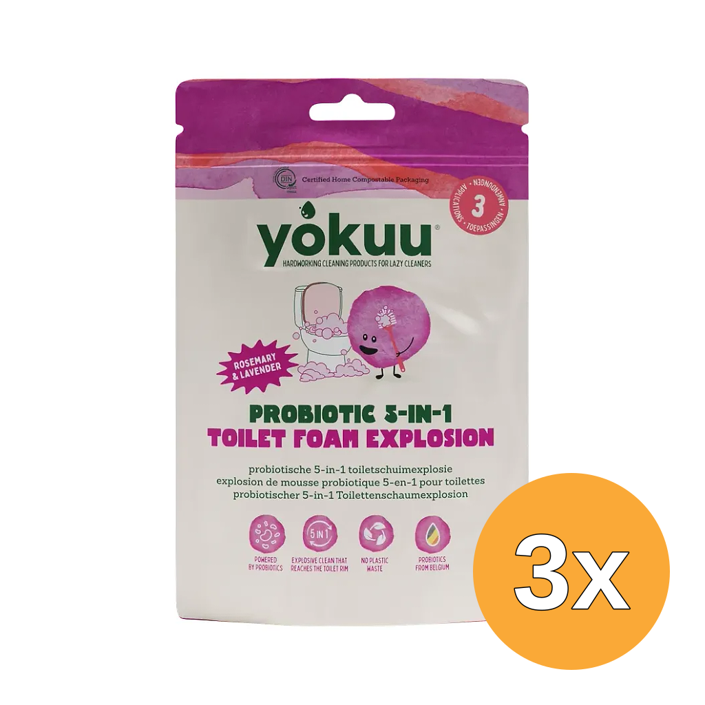 3x Yokuu Probiotic Toilet Foam Explosion Rosemary & Lavender (300 gr)