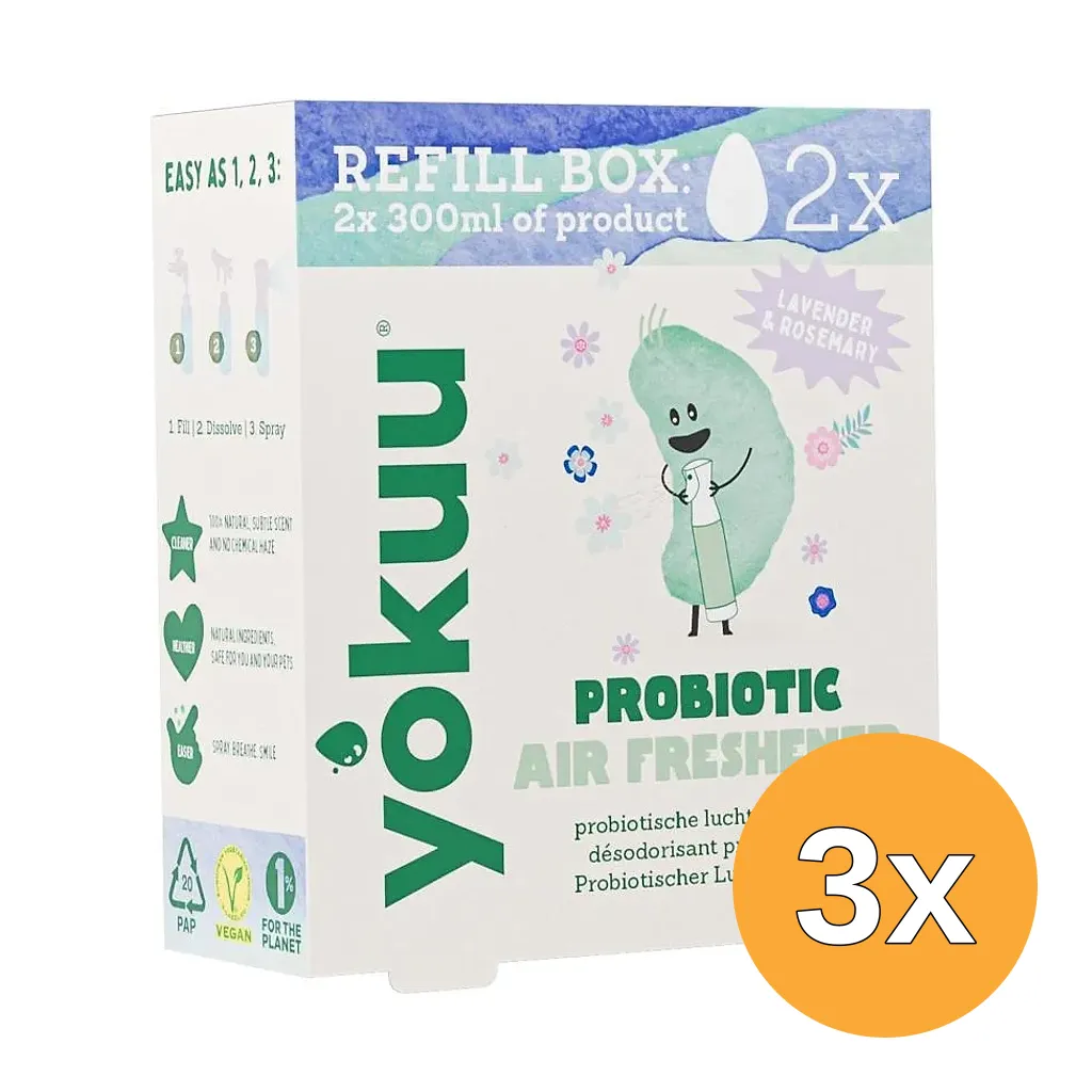 3x Yokuu Probiotische Luchtverfrisser Navulverpakking (2 stuks)