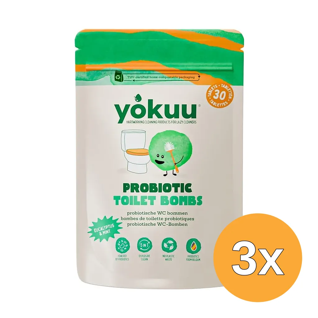 3x Yokuu Toilet Bomb Probiotic (30 tabletten)