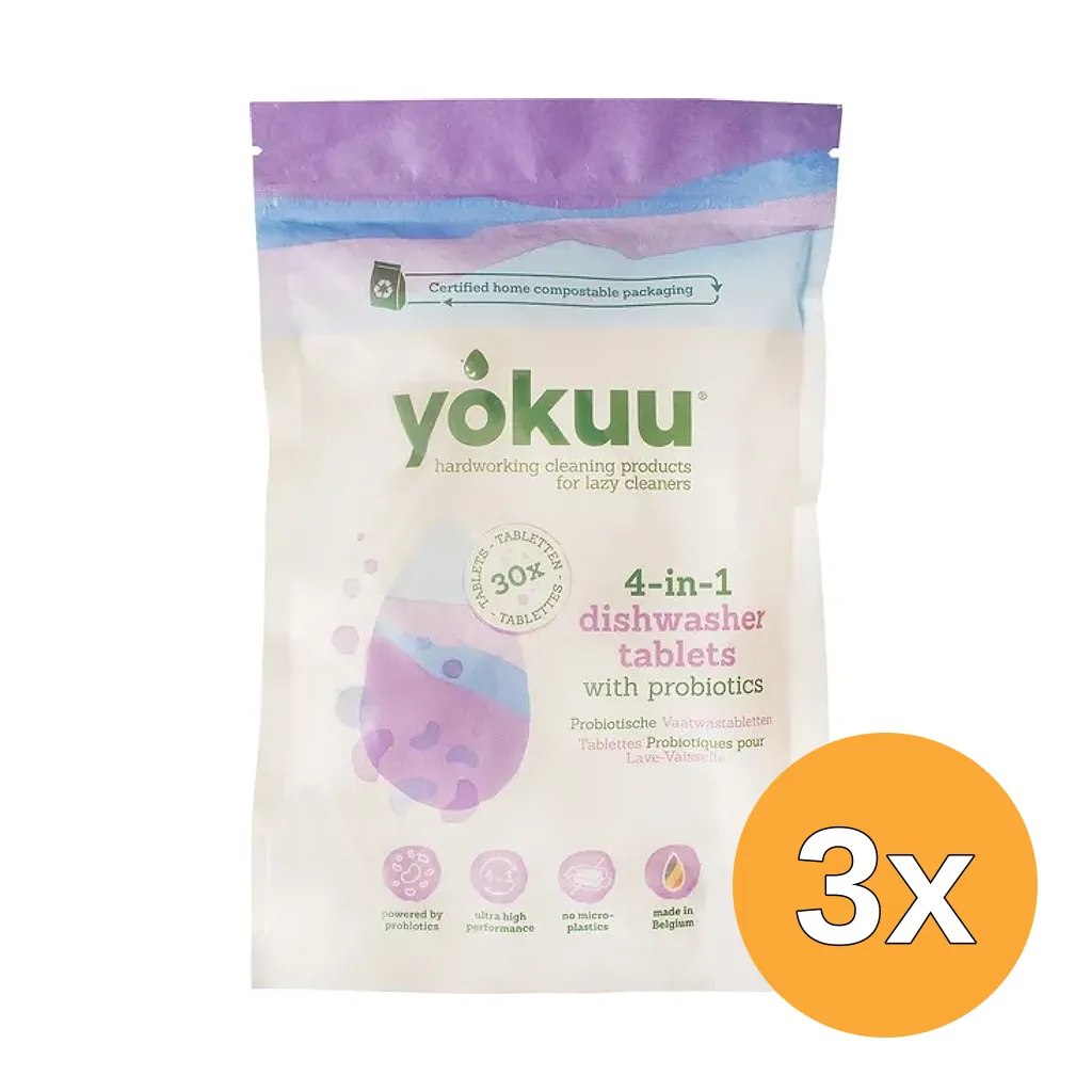 3x Yokuu Vaatwastabletten All-In-1 (30 stuks)