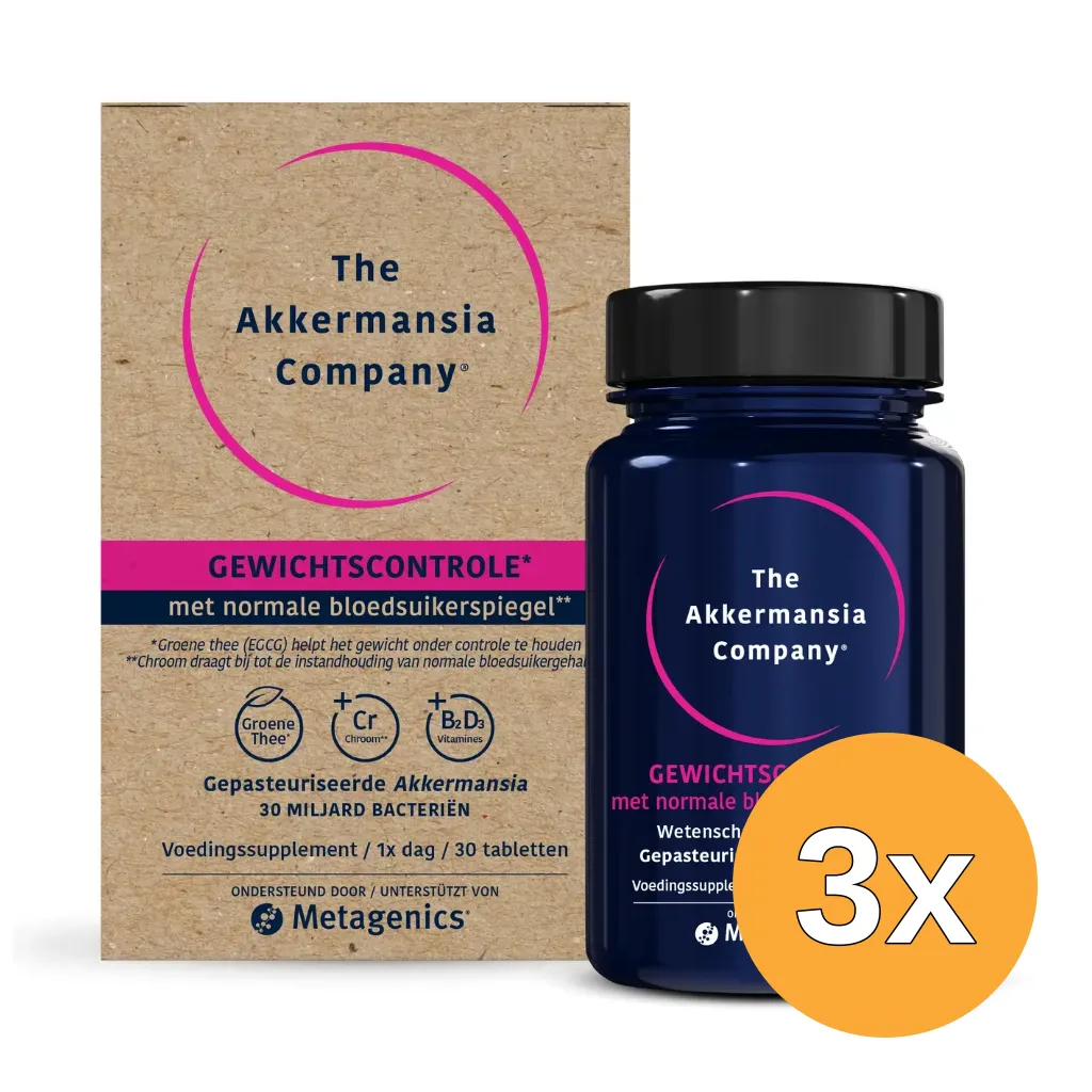 3x Metagenics Akkermansia Gewichtscontrole V2 (30 tabletten)