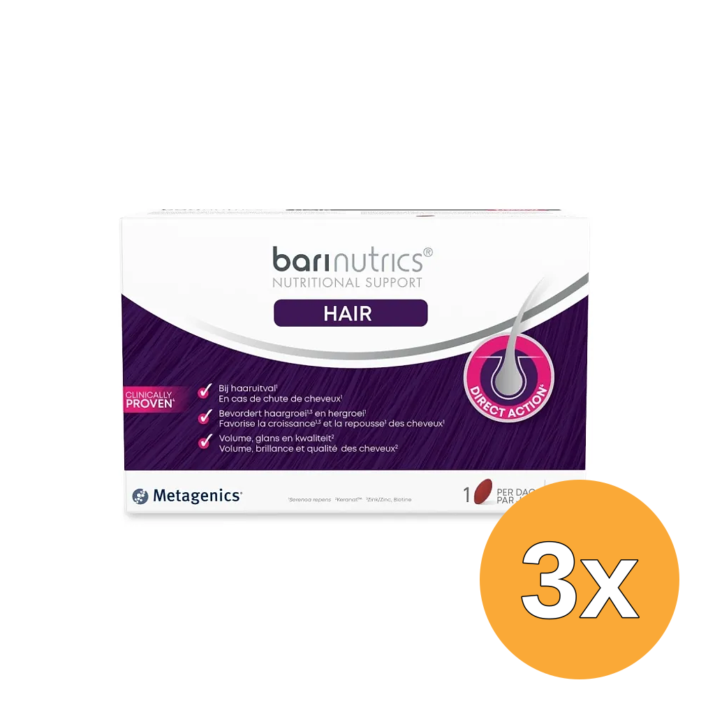 3x Metagenics Barinutrics Hair Capsules (90 softgels)