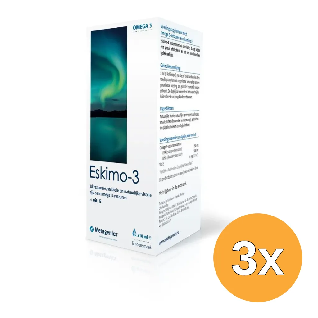 3x Metagenics Eskimo 3 Vloeibaar Limoen (210 ml)