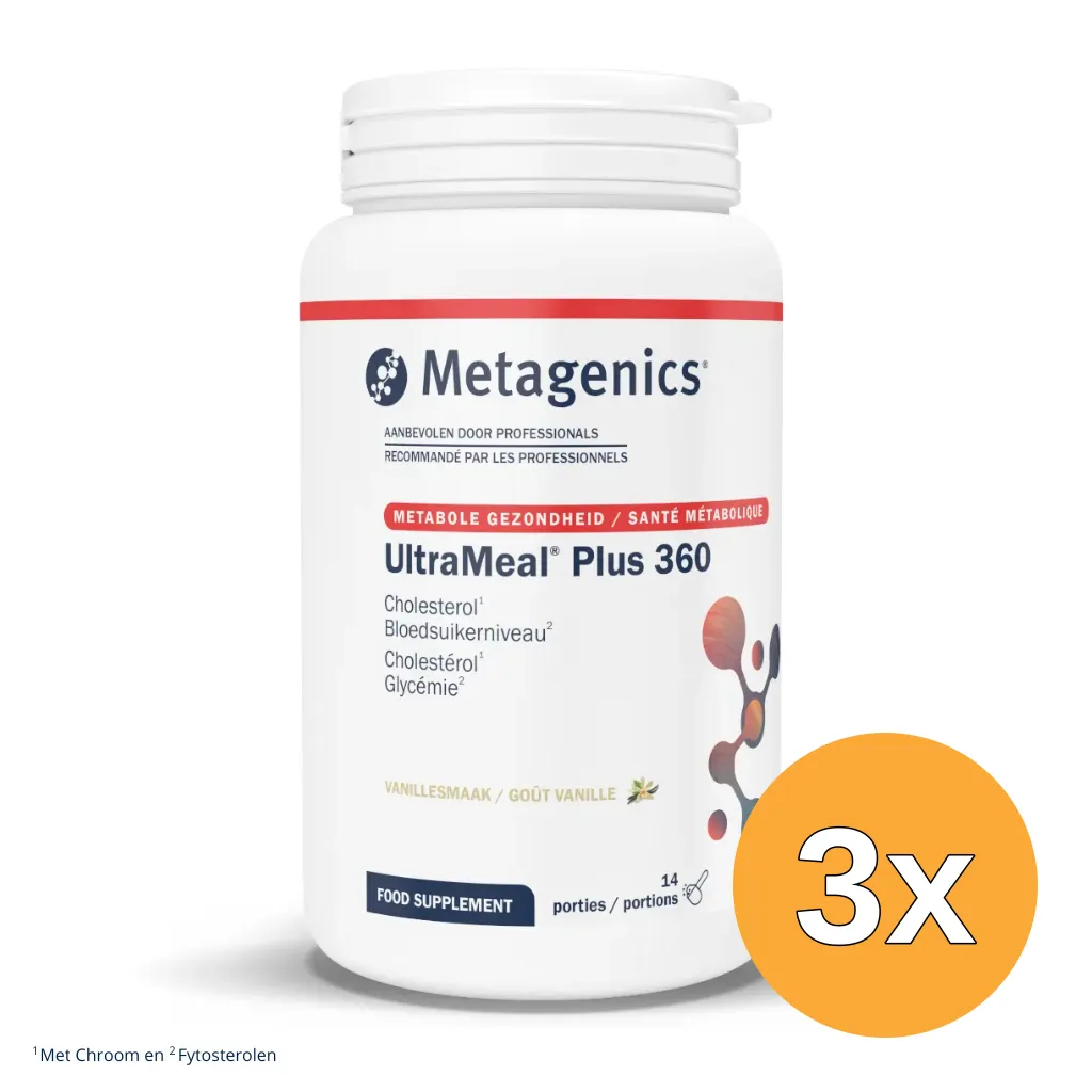 3x Metagenics Ultra Meal Plus 360 Vanille (728 gr)