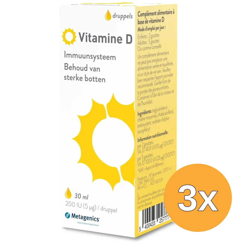 3x Metagenics Vitamine D Liquid (30 ml)