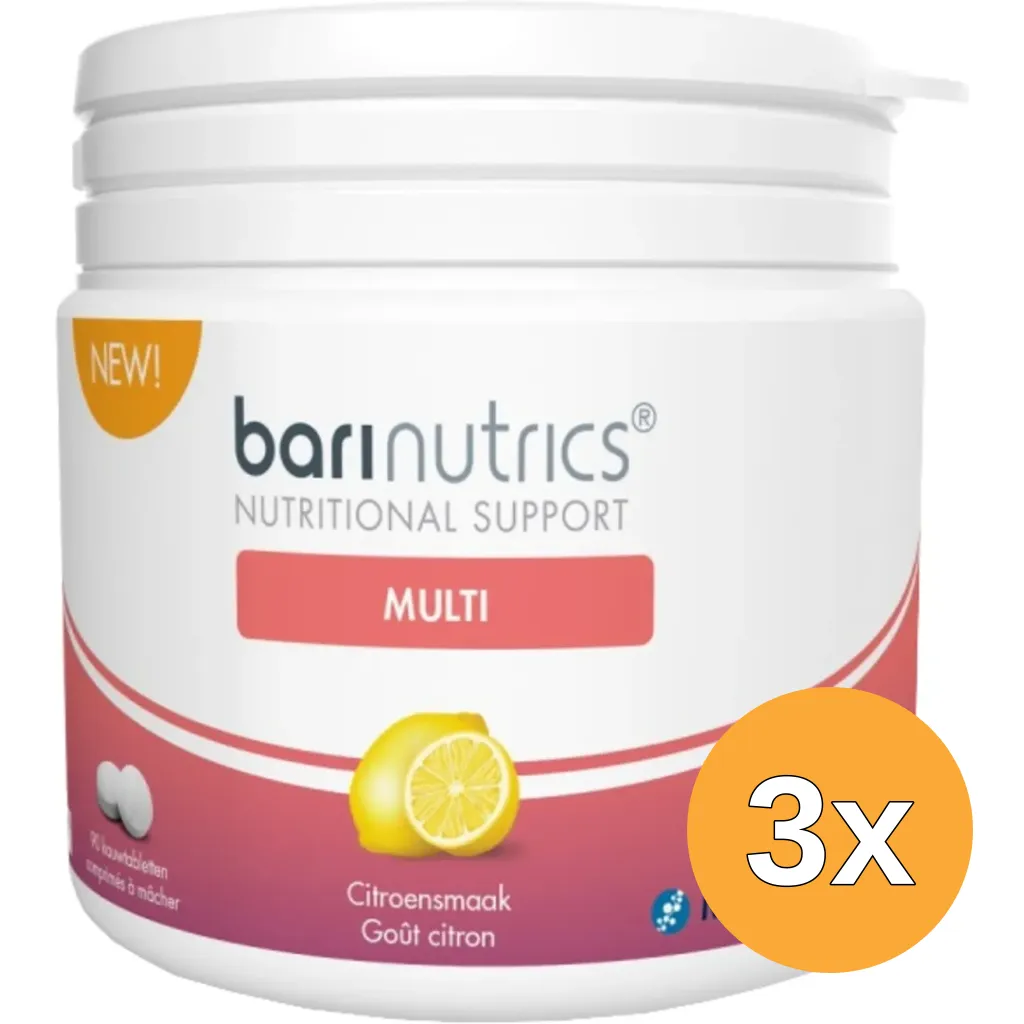 3x Barinutrics Multi citroen (90 kauwtabletten)