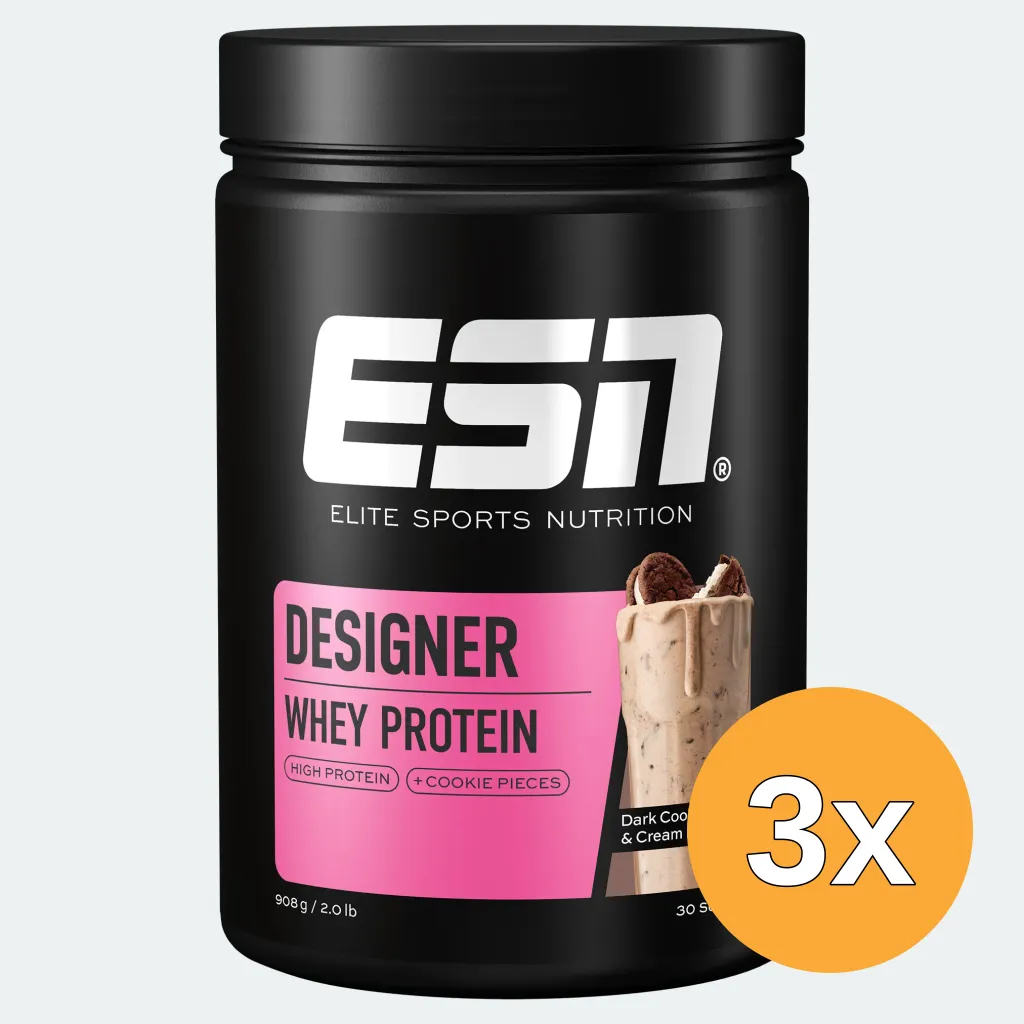 3x ESN Designer Whey Protein Dark Cookie & Cream (908 gr)