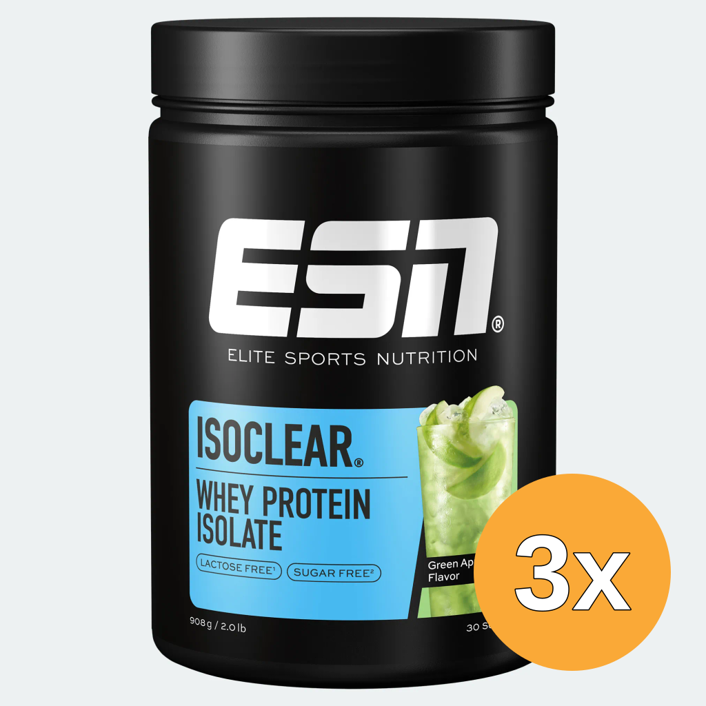 3x ESN ISOCLEAR Whey Isolate Green Apple (908 gr)