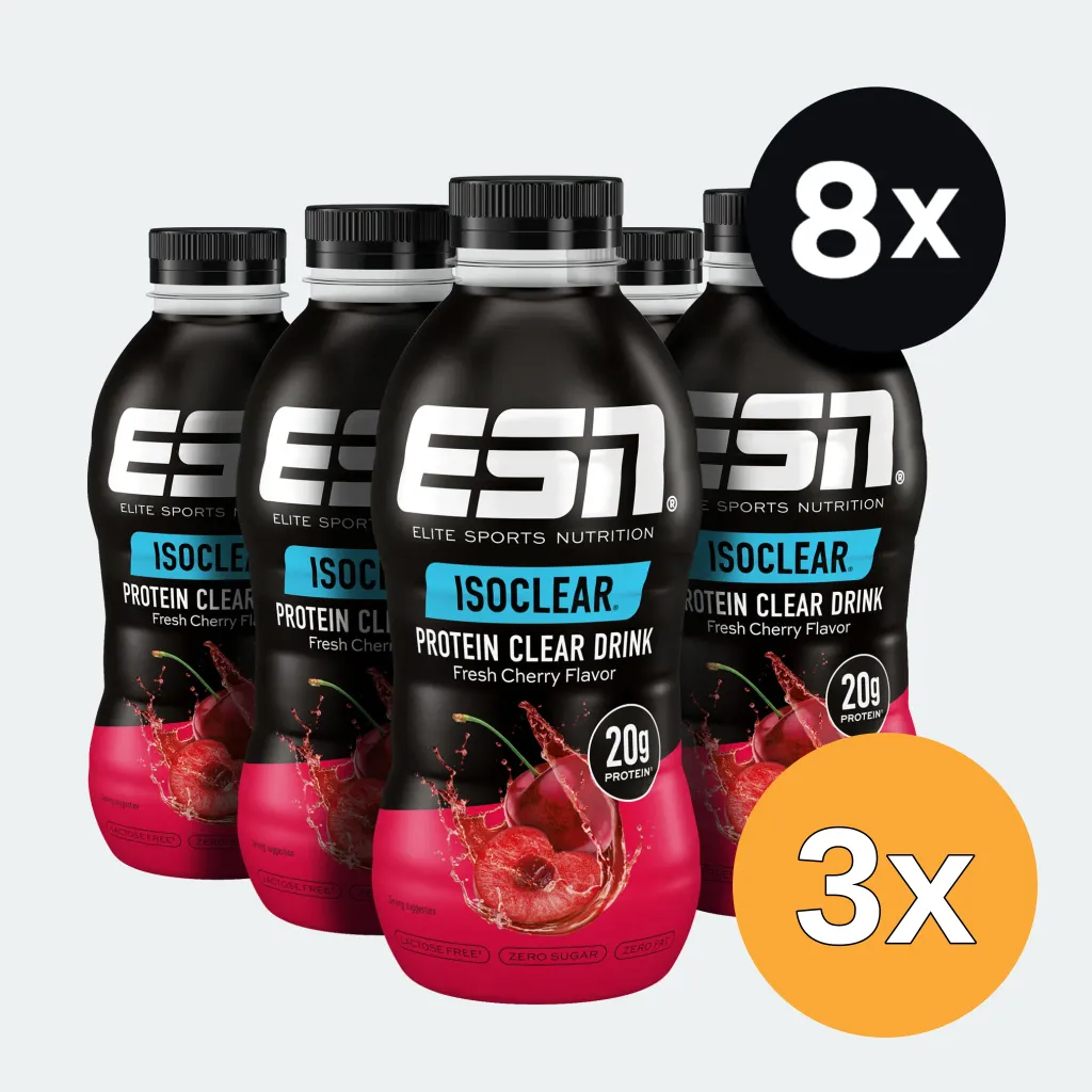 3x ESN Isoclear Protein Clear Drink Fresh Cherry (8x500 ml)