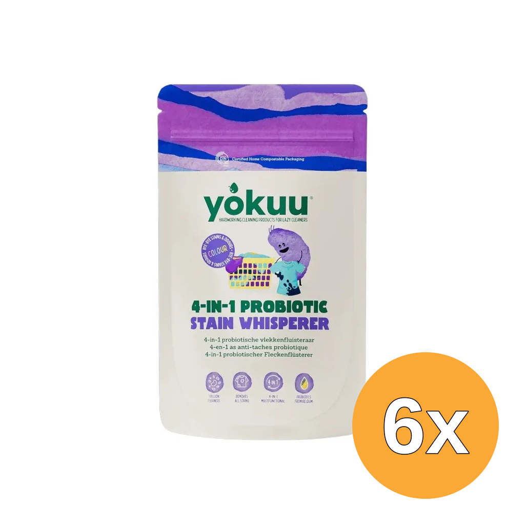 6x Yokuu 4 in 1 Probiotische Vlekkenfluisteraar voor Gekleurde Was (390 gr)