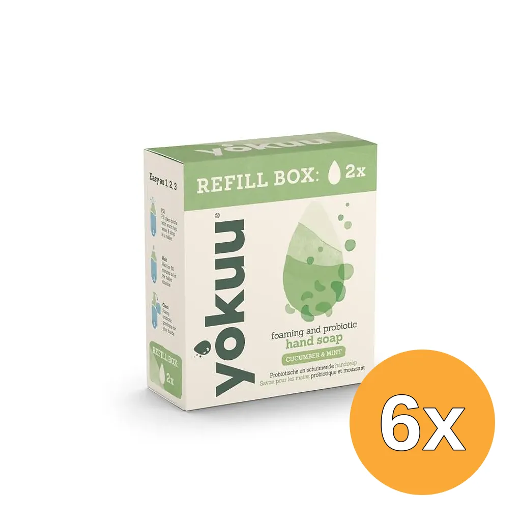 6x Yokuu Handzeep Cucumber & Mint Refill (2 stuks)