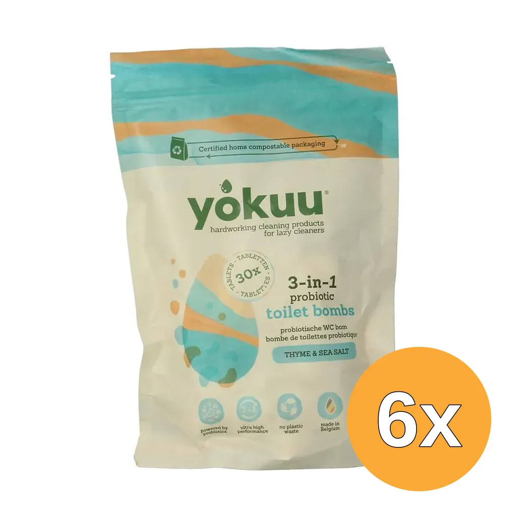 6x Yokuu Toilet Bomb Thyme And Sea Salt (30 tabletten)