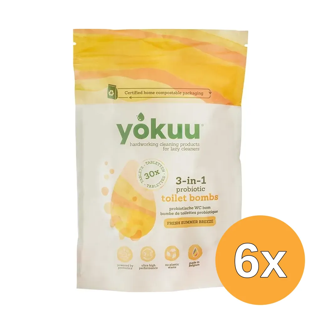 6x Yokuu Wc-Reiniger Fresh Summer Breeze (30 stuks)