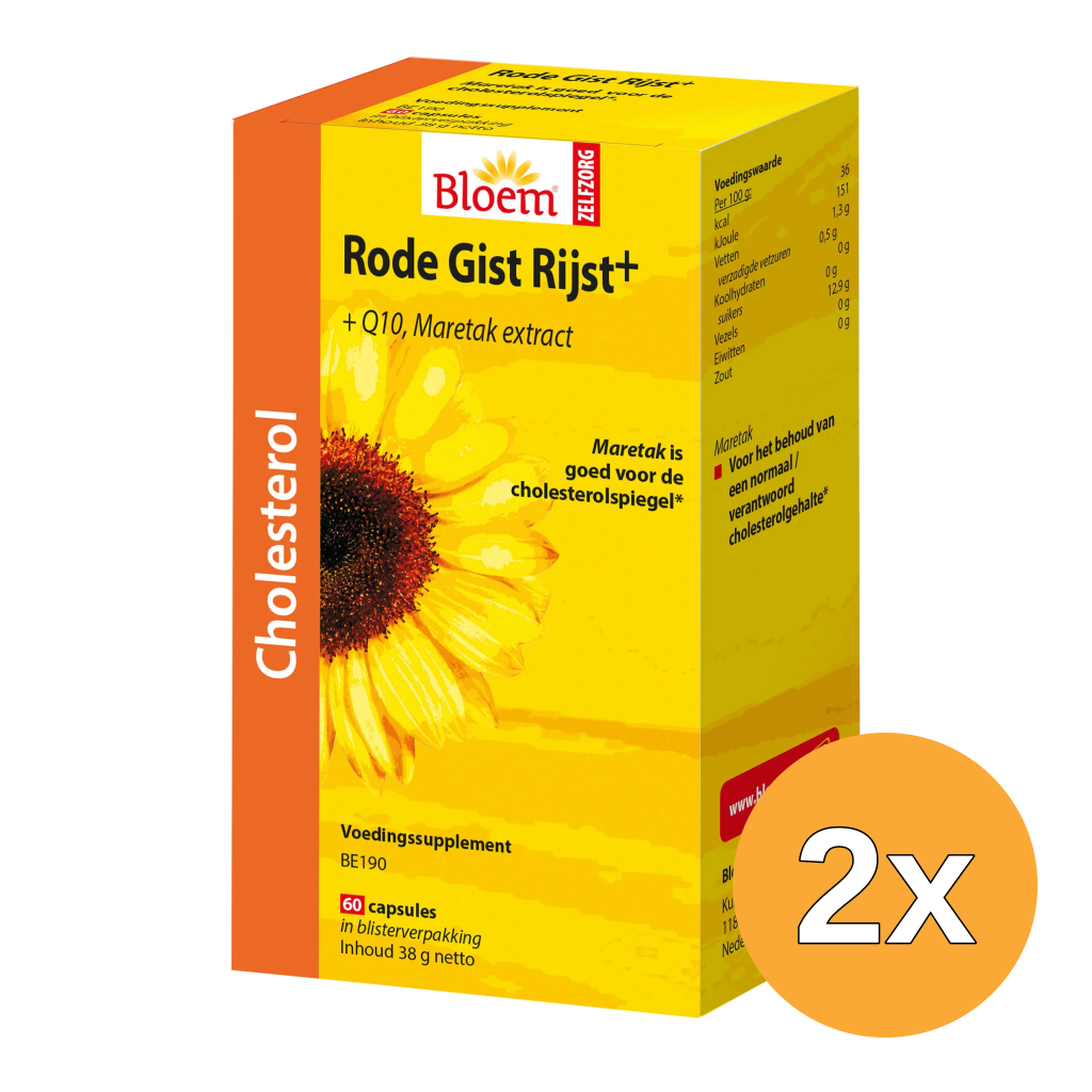 2x Bloem Rode Gist Rijst + (60 capsules)