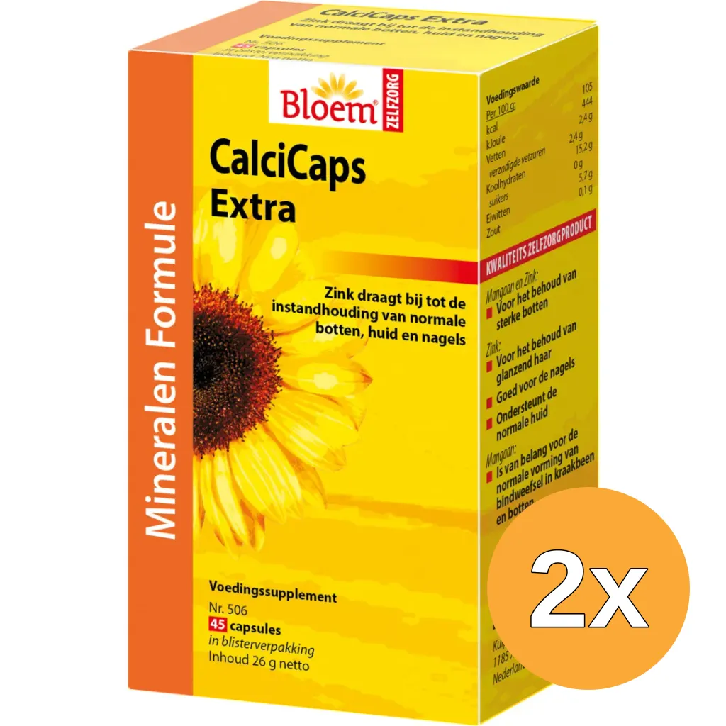 2x Bloem Calcicaps Forte Huid/Bot/Nagels (45 capsules)