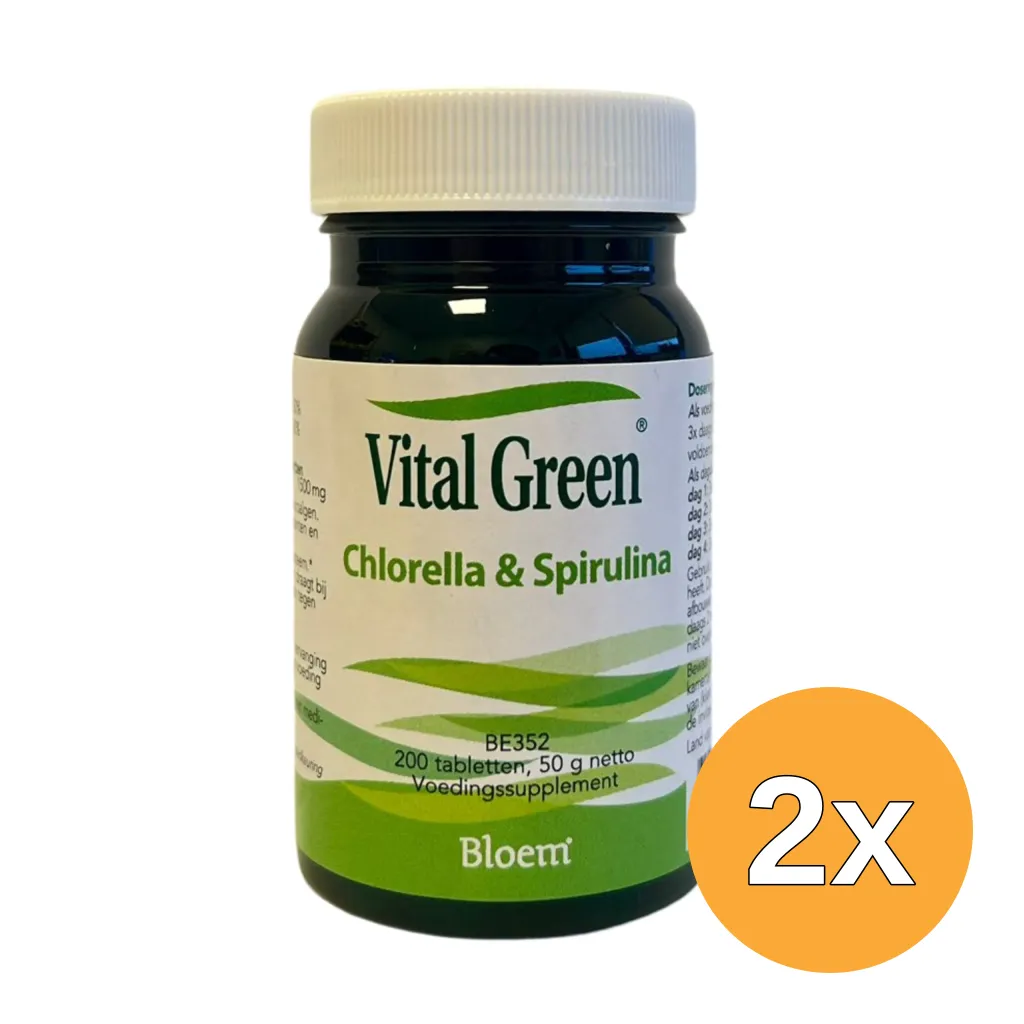 2x Bloem Chlorella & Spriulina Vitalgreen (200 tabletten)