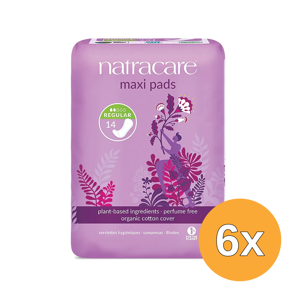 6x Natracare Maandverband normaal (14 stuks)