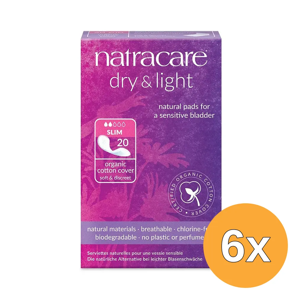 6x Natracare Dry & light pads (20 stuks)