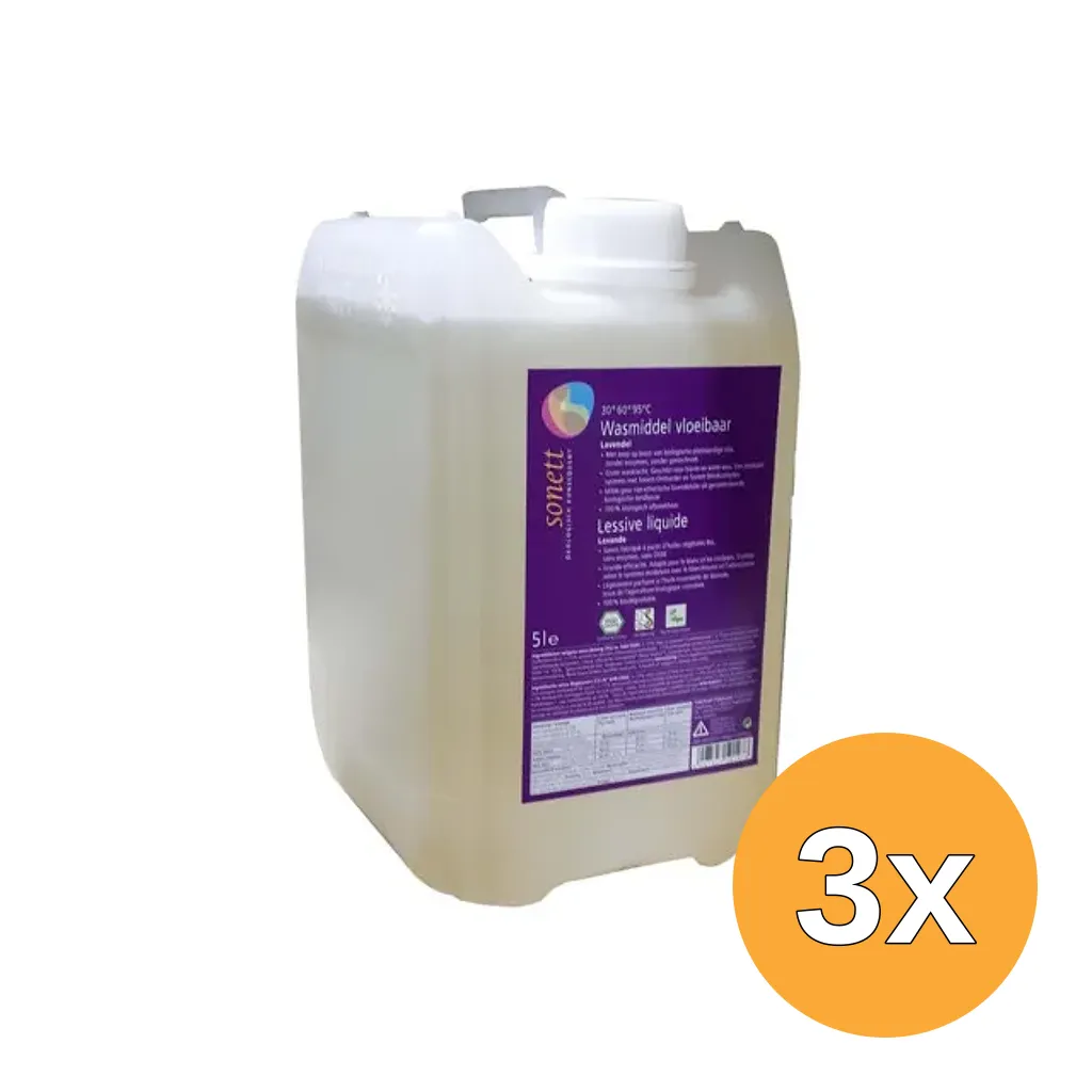 3x Sonett Wasmiddel Vloeibaar Lavendel (5000 ml)