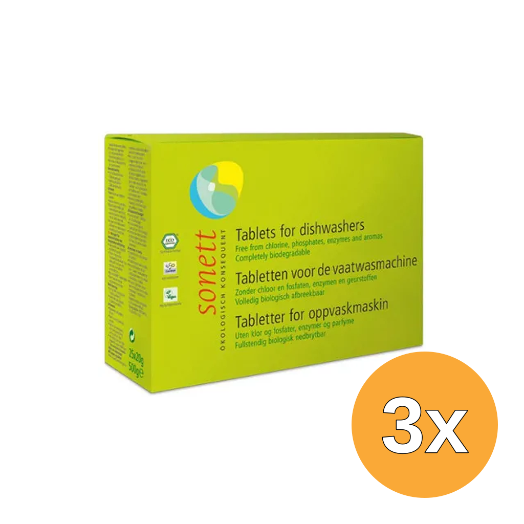 3x Sonett Vaatwasmachine tablet (25 stuks)