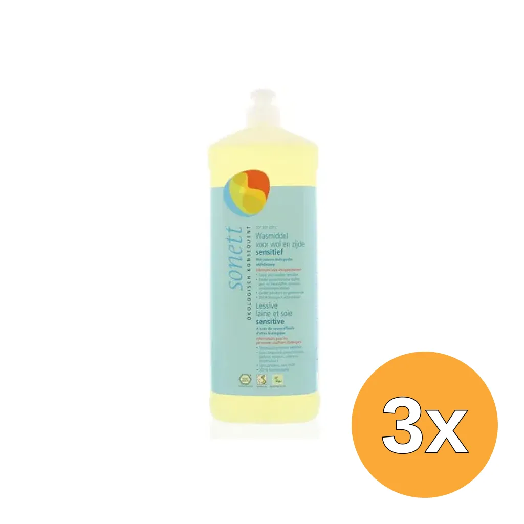 3x Sonett Wasmiddel Wol & Zijde Sensitive (1000 ml)