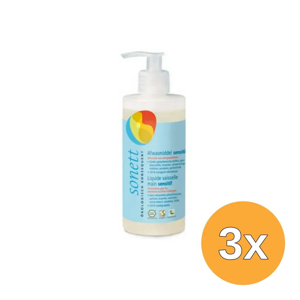 3x Sonett Afwasmiddel Sensitive Bio (300 ml)