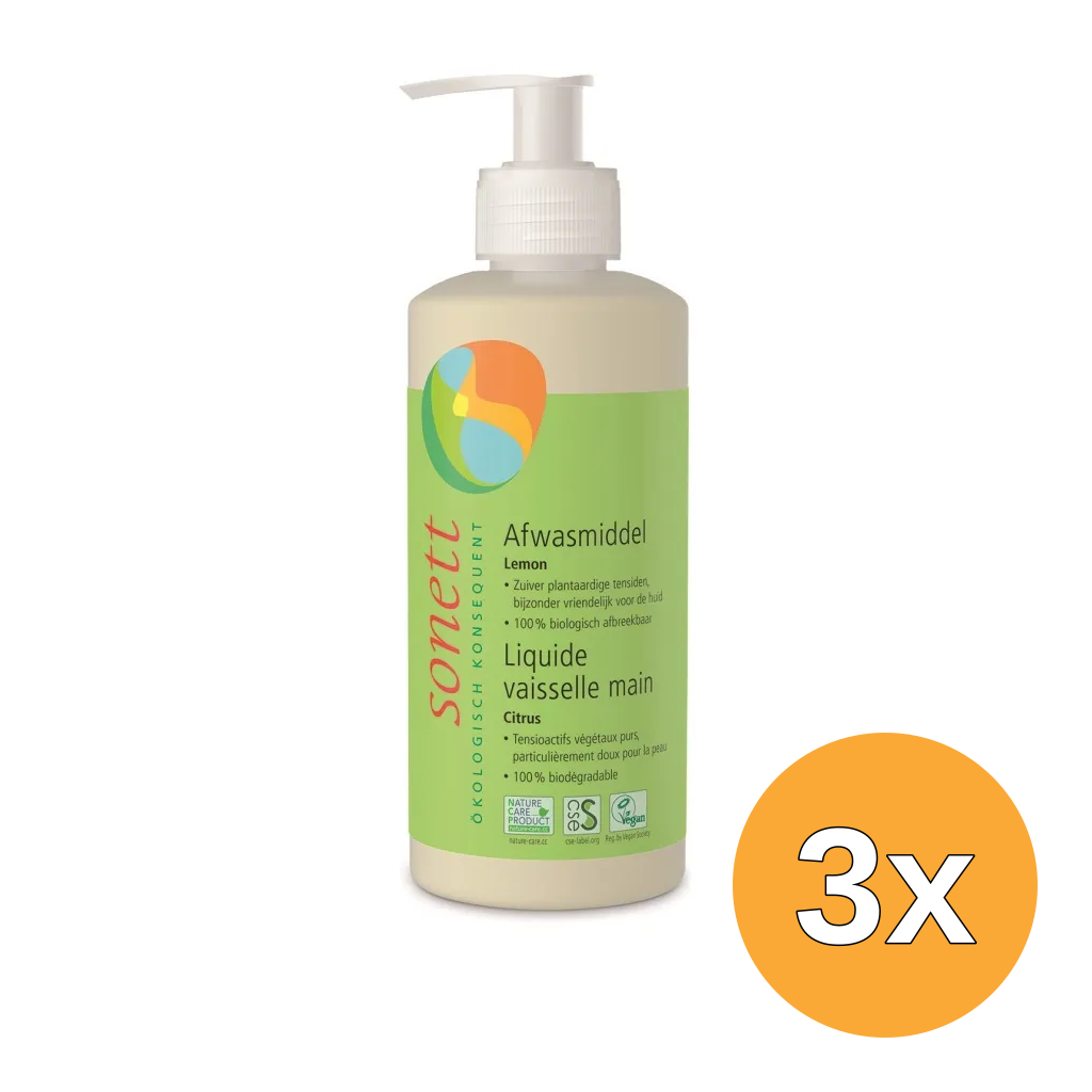 3x Sonett Afwasmiddel Lemon Bio (300 ml)