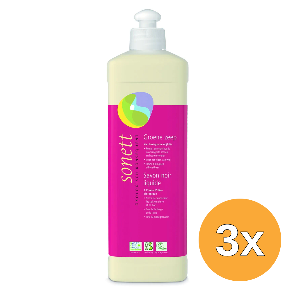 3x Sonett Groene Zeep (500 ml)