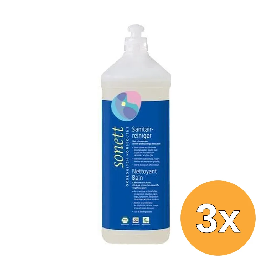 3x Sonett Sanitairreiniger Bio (1000 ml)
